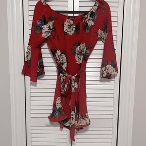 Red Flower Romper